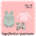 PO 3 Sage floral Pearl Name ETA September