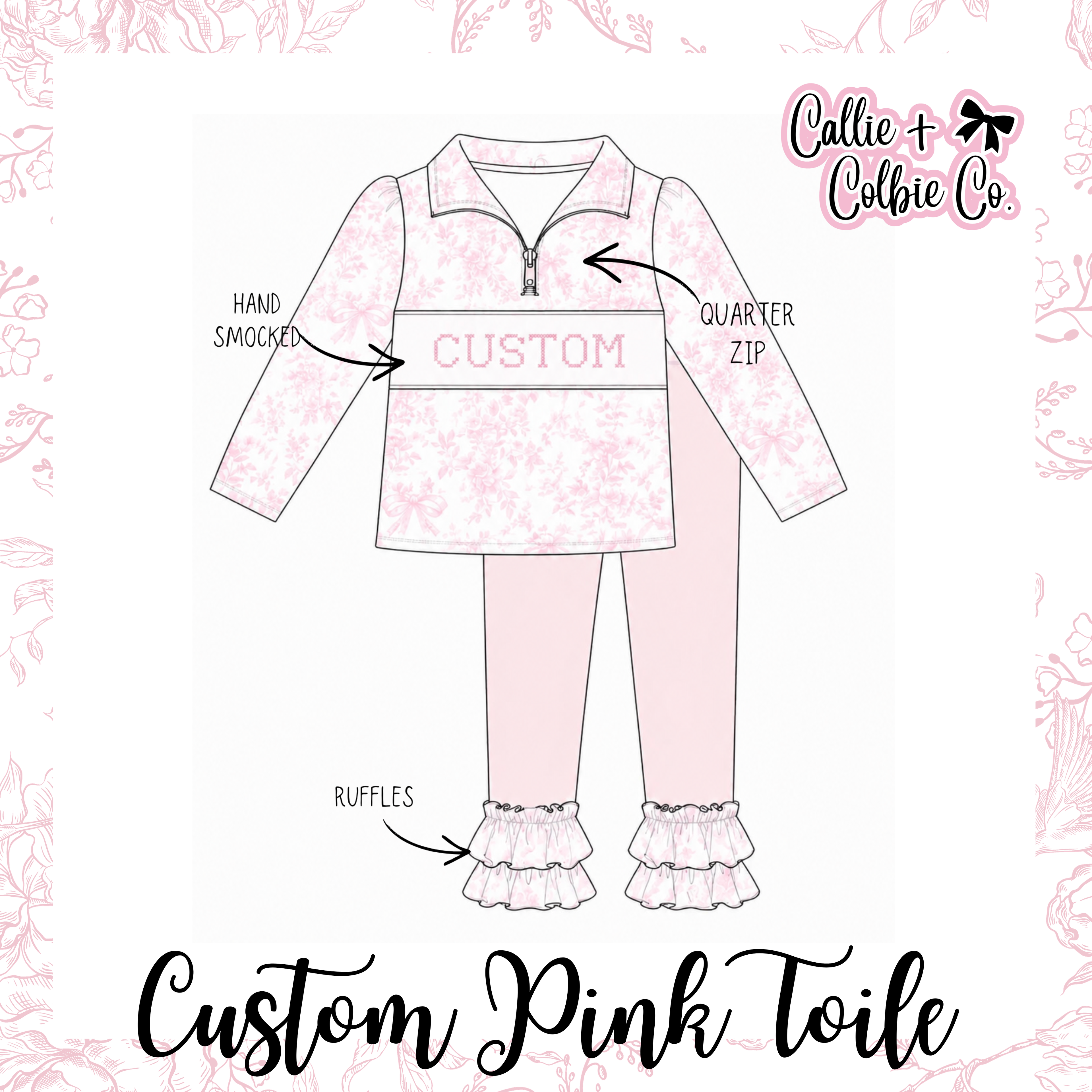 PO9 Custom Pink Toile ETA Early Dec.